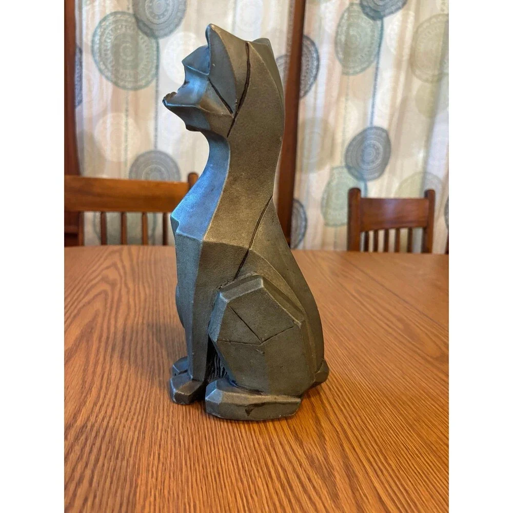 Vintage 1960s Universal Statuary Cubist Cat Mid Century Siamese Statue MCM